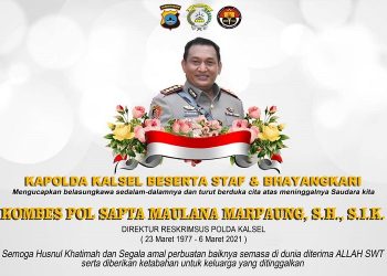 Dirreskrimsus Polda Kalsel Kombes Pol Sapta Maulana Marpaung Meninggal Dunia