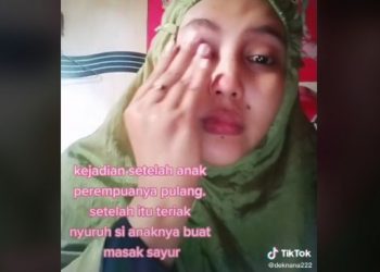 Wanita curhat masakannya dibuang ibu mertua. (tiktok.com/@deknana222)