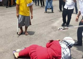 Pelaku pembunuhan Sulistiono alias Sulis terhadap sepasang suami istri di Mapolres Binjai.(FOTO ANTARA/HO)