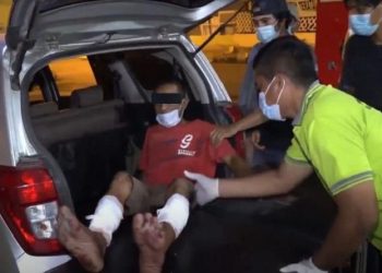 FA, pembunuh pria berkaos Partai Demokrat yang mayatnya ditemukan di semak-semak kawasan Percut Sei Tuan, Deliserdang. (Foto: iNews/Adi Palapa Harahap)