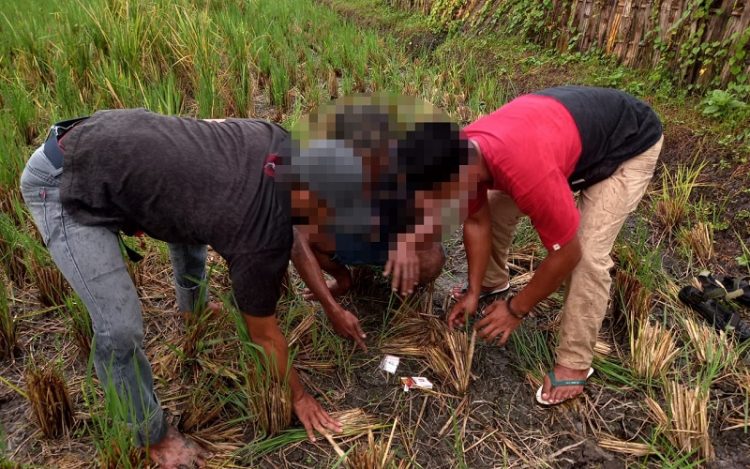 Polisi Kejar Pemuda Bawa Sabu hingga ke Area Sawah (Foto: dok Polres Lombok Tengah)