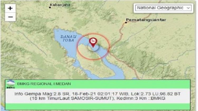 Gempa di Samosir, Kamis dini hari. (foto: Istimewa)