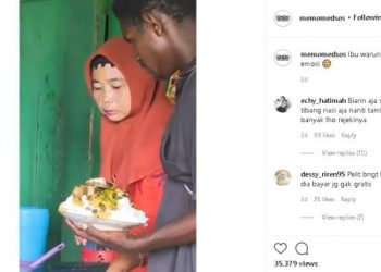 Pembeli 'rampok' nasi bikin penjual emosi (instagram.com/memomedsos)