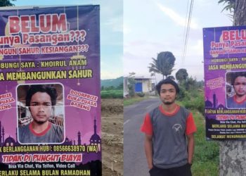 Jasa bangunkan sahur selama Ramadhan. (Facebook/Khoirul Anam)