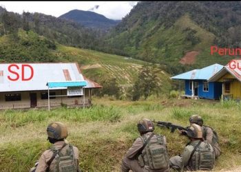 KKB bakar sekolah di Papua (Foto: Polda Papua)