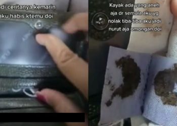 Curhat Cewek Turuti Semua Mau Pacar, Syok Buka Dompet Temukan Tanah Kuburan (TikTok/rizkaasfi).
