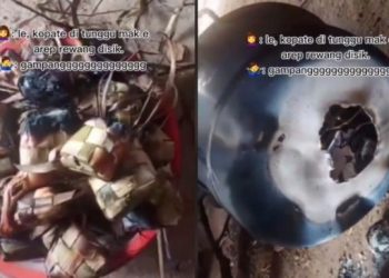 Titip Masakan ke Anak, Ibu Syok Bukan Main Gosong Sampai Pancinya Bolong (TikTok/Namaku_alfan)