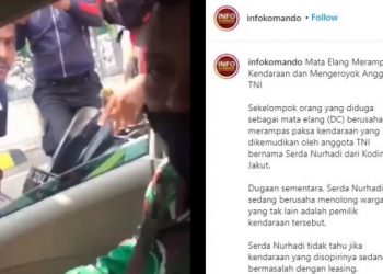 Anggota TNI diserbu debt collector dituduh bawa kabur mobil (IG/infokomando)