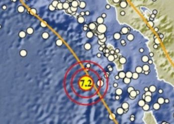 Titik lokasi gempa Nias Barat, Jumat (14/5/2021). [BMKG]