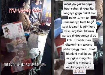 Penjual Sate Ini Tolak Pecahan Rp 75 Ribu dan Akan Diviralkan Foto: TikTok @tasripin_007