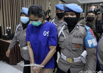 Nani Aprilliani pelaku takjil sate beracun sianida yang tewaskan anak driver ojol di Bantul. (Foto: Pius Erlangga/detikcom)