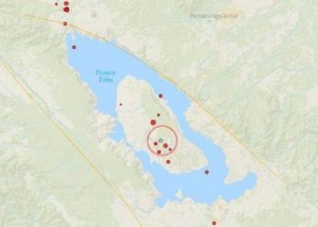 Peta gempa bumi di Toba Samosir. (Foto: BMKG)