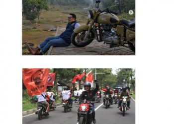 Ridwan Kamil dan Ganjar Pranowo beserta motornya (Instagram) Elektabilitas Ganjar dan Ridwan Kamil Makin Kokoh, Puan Jauh Tertinggal