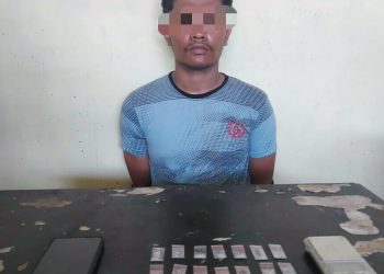Foto pelaku Lian dan barang bukti yang diamankan Polisi.