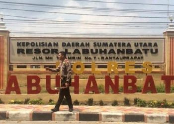 Polres Labuhanbatu di Jalan MH Thamrin Rantauprapat. (ANTARA/Kurnia Hamdani)