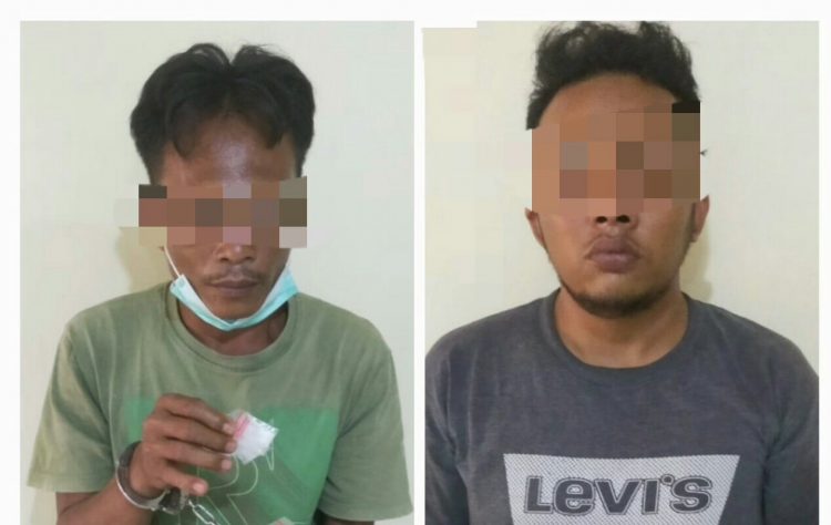 Foto kedua pelaku pengedar sabu yang dibekuk Polisi.