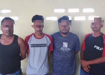 Foto keempat pelaku yang diamankan Polisi.