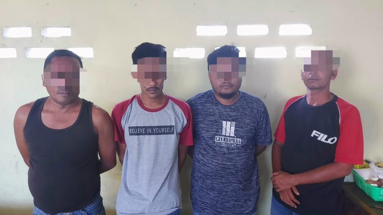 Foto keempat pelaku yang diamankan Polisi.