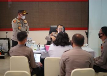 AKBP Agus Waluyo SIK, MH, mengikuti audit kinerja Itwasum Polri Tahap II TA 2021, di Meeting Room Niagara Hotel Parapat, Kecamatan Girsang Sipangan Bolon, Kabupaten Sumalungun, Jumat (11/6/2021) pagi tadi, pukul 08.00 WIB.