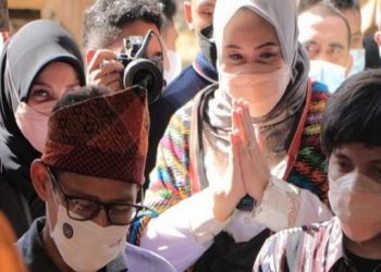 Menparekraf Sandiaga Uno, Atta Halilintar, dan Aurel Hermansyah [BeritaBali.com/Ist].