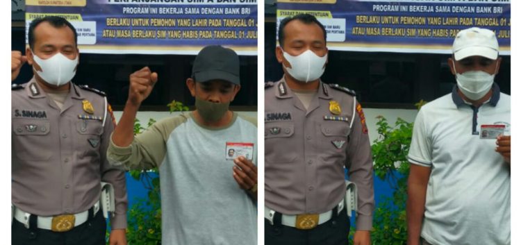 Dua warga mendapat layanan SIM gratis dari Satlantas Polres Sergai.