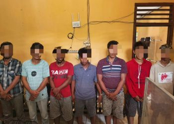 Foto ketujuh pelaku yang diamankan Polisi.