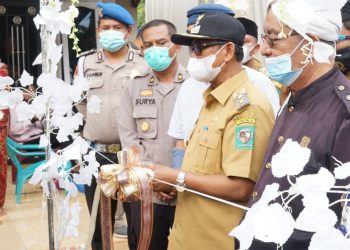 Polres Simalungun melaunching Kampung Tangguh Anti Narkoba secara serentak, di Jalan Sederhana Huta II, Nagori Perdagangan II, Kecamatan Bandar, Kabupaten Simalungun, Selasa (29/6/2021) siang, sekira pukul 14.30 WIB.