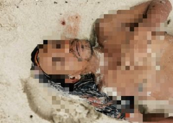 Foto mayat korban saat masih di lokasi penemuan.