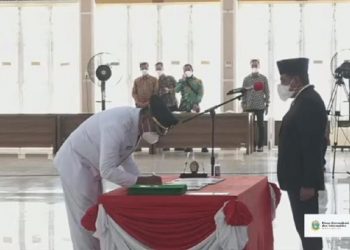 Foto: Pelantikan Bupati-Wabup Madina dan Labusel (dok. YouTube Humas Sumut)