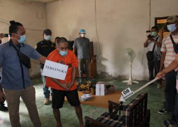 Suasana saat rekonstruksi kasus pembunuhan berlangsung.