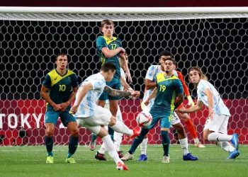 Australia U23 berhasil menang pada laga perdananya di Olimpiade Tokyo melawan Argentina U23. Socceroos Muda menang 2-0 atas Albiceleste Muda. (Foto: REUTERS)