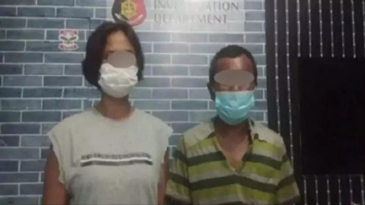 Pasutri Kajon dan Susi yang merupakan pelaku pembunuhan pemuda atas nama Lukman di Sergai. (ANTARA / HO/Polres TT)