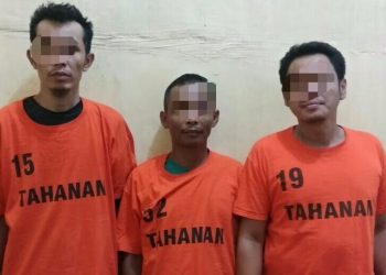 Foto ketiga pelaku pencurian yang diamankan Polisi.