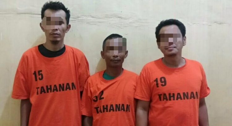 Foto ketiga pelaku pencurian yang diamankan Polisi.
