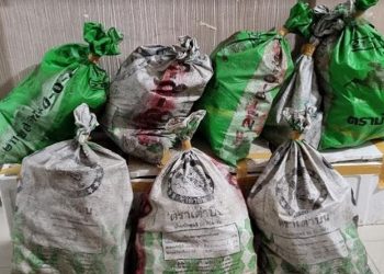 Barang bukti 324 kilogram sabu asal Thailand yang dikemas dalam karung saat diamankan BNN. (Foto: Istimewa)