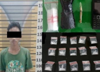 Tersangka JP saat diamankan di Mapolres Tebingtinggi. (Foto: Antara/istimewa)