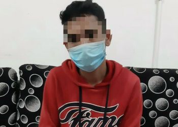 Foto pelaku Surya yang diamankan Sat Narkoba Polres Pematangsiantar.