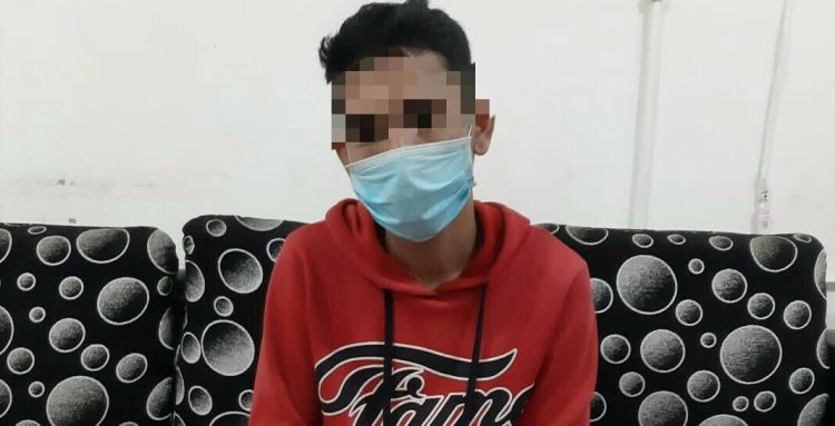 Foto pelaku Surya yang diamankan Sat Narkoba Polres Pematangsiantar.