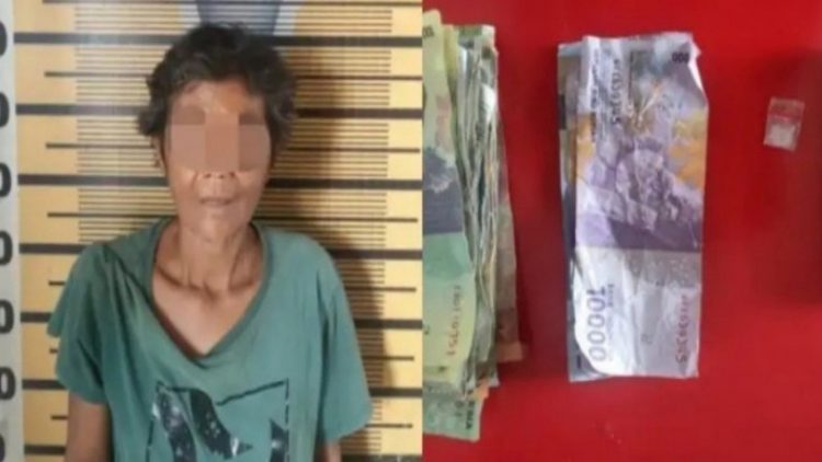 Nenek yang ditangkap Polres Tebingtinggi atas dugaan kasus narkoba. (Foto: Antara)