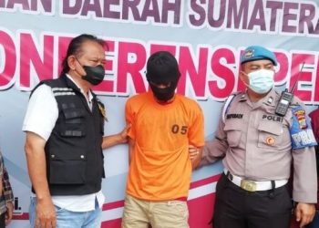 Pelaku pembunuhan ayah dan abang kandung di Medan. [Ist]