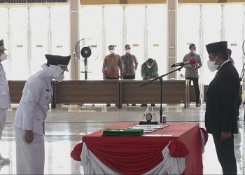 Edy Rahmayadi Lantik Bupati dan Wakil Bupati Labuhanbatu Erik Adtrada Ritongan- Ellya Rosa Siregar. (Foto: istimewa)