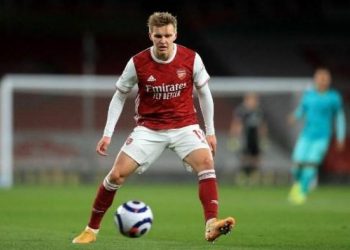 Gelandang Arsenal, Martin Odegaard. (ADAM DAVY / POOL / AFP)