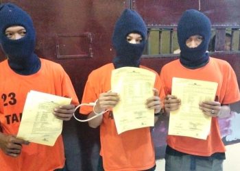 Foto ketiga pelaku yang diamankan Polisi.