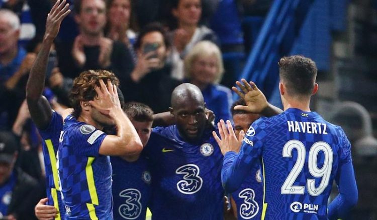 Striker Chelsea Romelu Lukaku merayakan gol ke gawang Zenit pada matchday pertama Grup H Liga Champions, Rabu (15/9/2021) dini hari WIB. (Foto: REUTERS/Hannah Mckay)