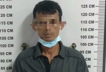 Foto pelaku Yudi yang diamankan Sat Narkoba Polres Pematangsiantar.