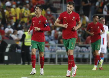 Kapten Timnas Portugal Cristiano Ronaldo menggila dan mencetak hattrick saat melawan Luksemburg pada matchday kedelapan Grup A Kualifikasi Piala Dunia 2022. (Foto: REUTERS/Pedro Nunes)