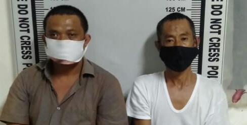 Foto kedua pelaku yang diamankan Sat Narkoba Polres Pematangsiantar.