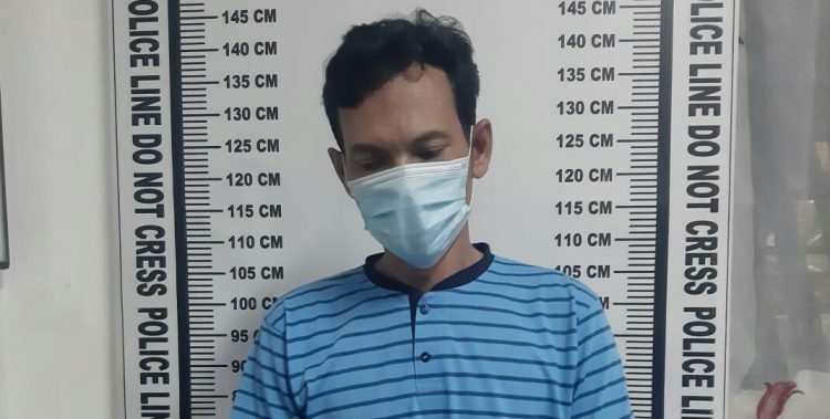 Foto pelaku yang diamankan Sat Narkoba Polres Pematangsiantar.