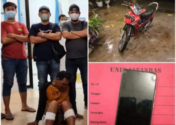 Foto pelaku curas dan barang bukti yang berhasil diamankan Sat Reskrim Polres Asahan.