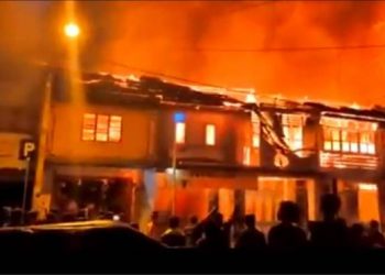 Tujuh ruko di Deliserdang terbakar. Api diduga dari hubungan arus pendek.Foto/ilustrasi